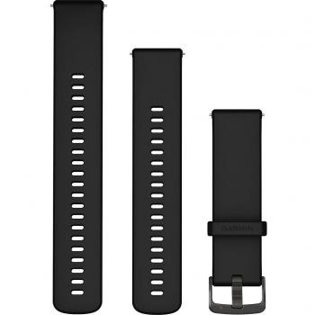 Correa de Silicona Garmin Quick Release 22mm Negra con Hebilla Gris