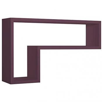 Estante de pared rectangular mod. Lettera color berenjena 61x37 cm