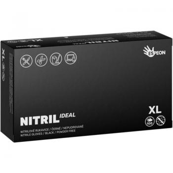 Espeon Nitril Ideal Black Powder-Free Nitrile Gloves Size XL 100 pcs