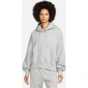 Nike Phoenix Women's Oversized Pullover Hoodie - Grey Heather/White - Size: Small