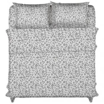 4-Piece Microfiber Floral Sheet Set, Deep Pocket, Ultra-Soft Bedding - 4-PIECE FLORAL KING WHT/GRY
