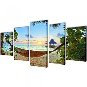 vidaXL Canvas Wall Print Set Elephants 100 x 50 cm