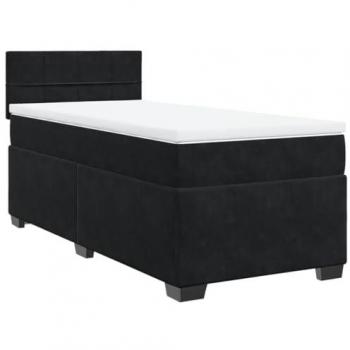 Cama box spring con colchón terciopelo negro 100x200 cm vidaXL