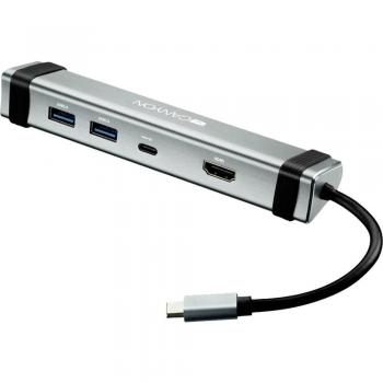 Canyon CNS-TDS03DG Docking Station USB-C a 2xUSB 3.0, HDMI 4K, USB-C PD 60W Gris