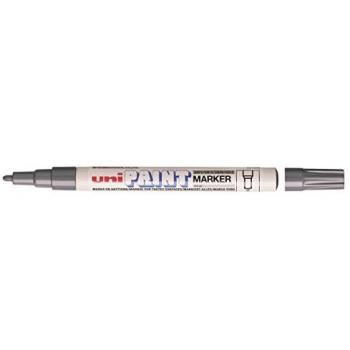 Marcador Uni-Ball Uni Paint PX-21 Gris - Rotulador permanente de 0,8/1,2 mm - Pack de 12 unidades