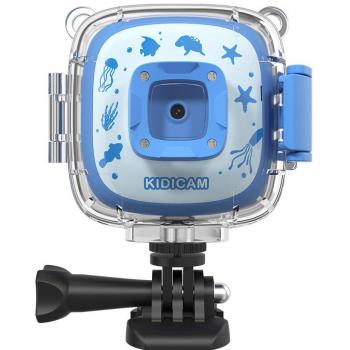 Dragon Touch Kidicam Cámara Deportiva Niños 1080P FHD Cámara Subacuatica 30M Cámara de Acción para Niños 2.0'' Pantalla 3 Juegos Multi Accesorios Juguete Educativo Regalo de Cumpleaño Azul