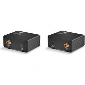 Lindy 150m Cat.6 TosLink (Optical) and Coaxial Digital Audio Extender AV transmitter & receiver 150 m Wired Black
