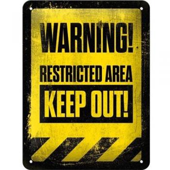 Nostalgic-Art Cartel de Chapa 15x20 -Restricted Area - Keep out!