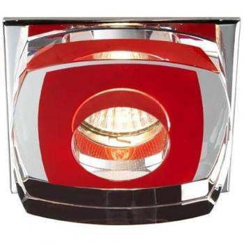 Aro Empotrable Cuadrado Avalio Rojo Cristal Óptico K9 IP20 9x9x4cm