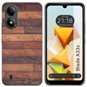 Funda de Silicona para Zte Blade A33s con Diseño de Madera 03 y Dibujos