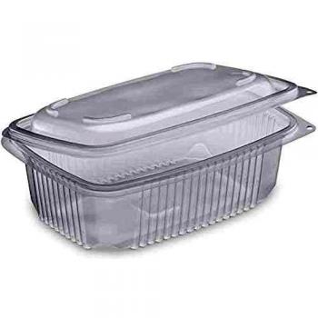 Guillin – ondipack ok800 Pack de 50 cajas micro-ondable a tapas bisagra, plástico, translúcido, 18.5 x 13.5 x 6.5 cm