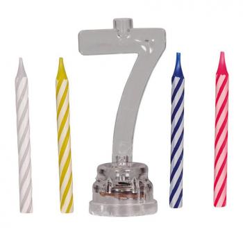 Portavela Led Nº 7 con 4 Velas, de 13 cm