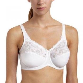 Bali Tailored Minimizer Underwire Bra with Lace Trim, White, Size 40DDD, Female