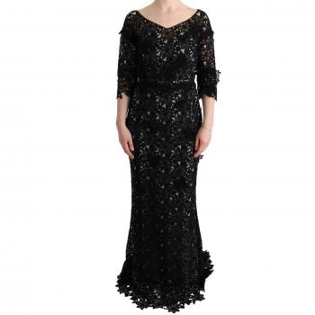 Elegant Black Floral Maxi Dress - Dolce & Gabbana IT38|XS
