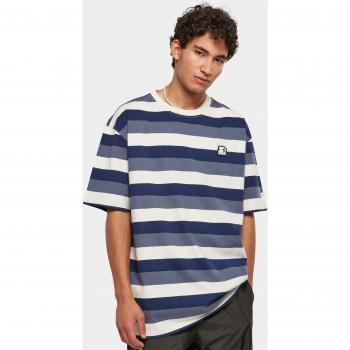 Starter Black Label Men's Oversized Striped T-Shirt in Dark Blue/Vintage Blue/Pale White, XL