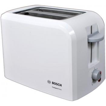 Tostador Bosch CompactClass TAT3A011 Blanco 980W 2 Ranuras Sensor Electrónico Autoapagado