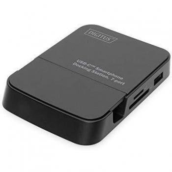 Estación de Acoplamiento para Smartphone, 2 USB 2.0, 1 USB 3.0 Hub 1 HDMI, 1 SD 2.0, 1 microSD 2.0