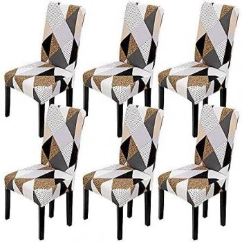 TMILIATRAY Fundas para Sillas Pack de 6 Fundas Sillas Comedor Funda Silla Elásticas Modernas Funda Desmontables Lavables Cubiertas para Sillas para Banquete Oficina Boda Bar