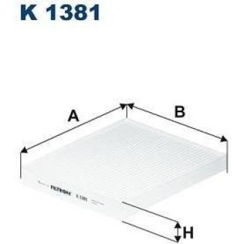 Filtro de habitáculo FILTRON K 1381 - Filtro de aire para el compartimento del pasajero, diseñado para eliminar impurezas y alérgenos del aire que ingresa al interior del vehículo, compatible con diversas marcas y