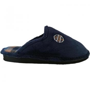 Zapatilla Casa Hombre Amoros GALIANA ESTATES Destalonada Azul Logo Bordado