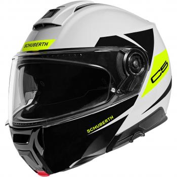 Schuberth C5 Eclipse Casco Modular Fibra de Carbono Amarillo-Blanco Peso Reducido XL - Moto