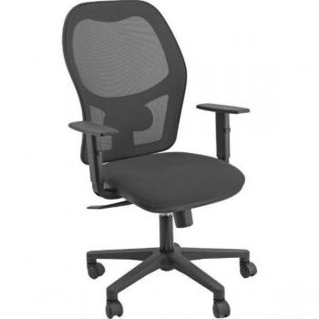 Silla de oficina Unisit Hubble con reposabrazos ajustables y respaldo de malla en color negro