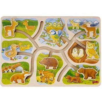 GOKI- Puzzles de maderaPuzzles de maderaGOKIPuzzle Deslizante, ¿Dónde está mi Hijo, Multicolor
