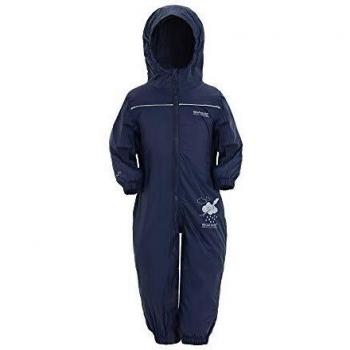 Regatta Kids Waterproof All-In-One Puddle Suit - Navy Blue, Size 5-6 Years