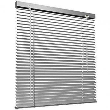 Victoria M. Persiana de Aluminio, Veneciana Fijación sin Taladrar, Incluye Clips de Sujeción Klemmfix, 40 x 130 cm, Plata