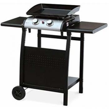 Plancha de gas 2 quemadores inox 5kW con carro Porthos