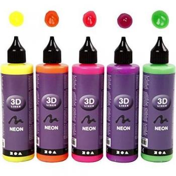 Set de 5 Creotime - 3D Liner Neón 100 ml Multicolor