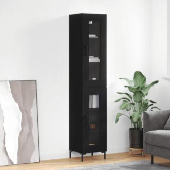 Aparador negro de madera multicapa 34,5x34x180 cm