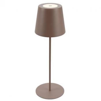 Lámpara de Mesa LED Recargable Coloris, Marrón, 2.700 K, IP44, Regulador Táctil, Altura Ajustable