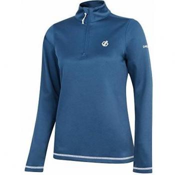 Dare 2b Lowline Core Stretch Warm Backed Quick Drying Half Zip Ski & Snowboard Active Fleece Layer Capa Intermedia elástica, Mujer, ala Azul, 40