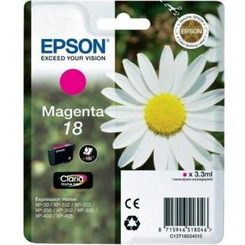 Cartucho de Tinta Epson 18 Magenta Original para Modelos XP-102/XP-202/XP-205/XP-302/XP-305/XP-402 con Etiqueta RF C13T18034010
