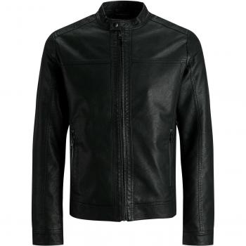 Jack & Jones Men's Warner Faux Leather Jacket Parka Anorak