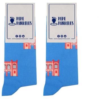 Calcetines Pepe Pinreles Fachada Falla Azul
