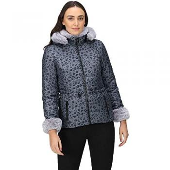 Chaqueta Outdoor Mujer Regatta Willabella Impermeable con Detalle de Piel Sintética Negra Talla 14