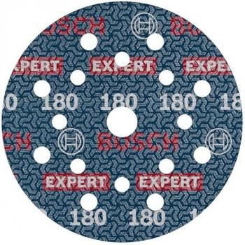 Disco de lija Bosch Expert O780, 50 unidades, 125 mm, Grano 180 (para Madera dura y Pintura sobre madera)