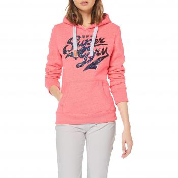 Superdry Stacker Sequin Entry Hood, suéter para Mujer, Rosa
