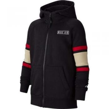 NIKE B Nk Air Hoodie FZ Hooded Full Zip LS Top, Niños, Black/Team Gold/University Red/White, L