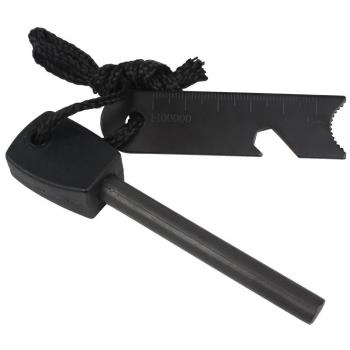 Andux Zone 7cm Pedernal Iniciador de fuego Barra de magnesio 20000 Disparos Herramienta de Supervivencia con Regla y Silbato para Camping, Ejército, Caza, Pesca, Aventura HWDHS-01