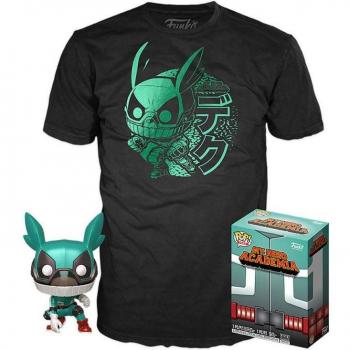 Funko Pop & Tee My Hero Academia Deku First Hero Costume with Helmet + T-Shirt Size S