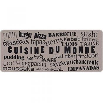 ID Mat Cuisine du Monde 50120 - Alfombra de fibra de poliamida/PVC, 120 x 50 x 0,4 cm, color beige