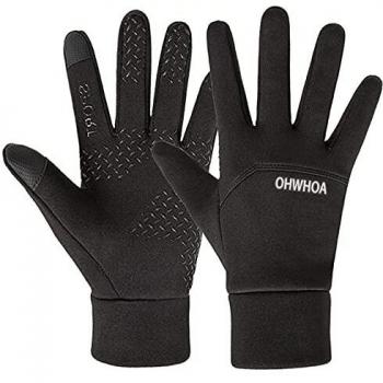 OHWHOA Guantes Invierno Ciclismo Termicos por Hombre y Mujer, Guantes Táctiles Moto Impermeables a Prueba de Viento para Aire Libre, Correr, Camping, Senderismo, Escalada, Combate, Esquiar