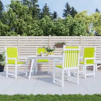 Cojín de silla de jardín respaldo bajo 4 piezas tela Oxford color verde claro
