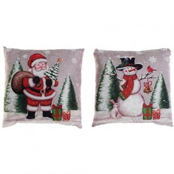 Cojín Navideño Multicolor de Poliéster 40 x 10 x 40 cm (2 Unidades)