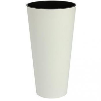 Maceta Tubus Slim 3,3L - Diseño Delgado - Resistente a la Intemperie - Color Blanco