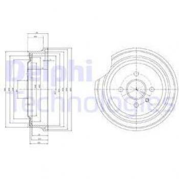 Tambor de freno DELPHI BF367, tipo: tambor de freno, características: fabricado por DELPHI, modelo BF367, diseñado para proporcionar un rendimiento óptimo en sistemas de frenos, alta resistencia y durabilidad