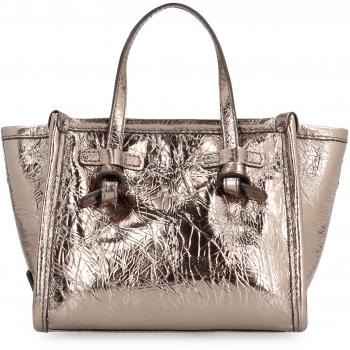 Gianni Chiarini Marcella Gold Laminated Leather Tote Bag for Women - One Size